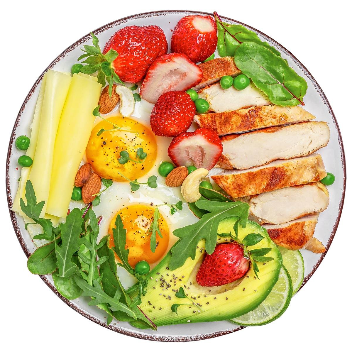 Healthy balanced meal with protein for weight management