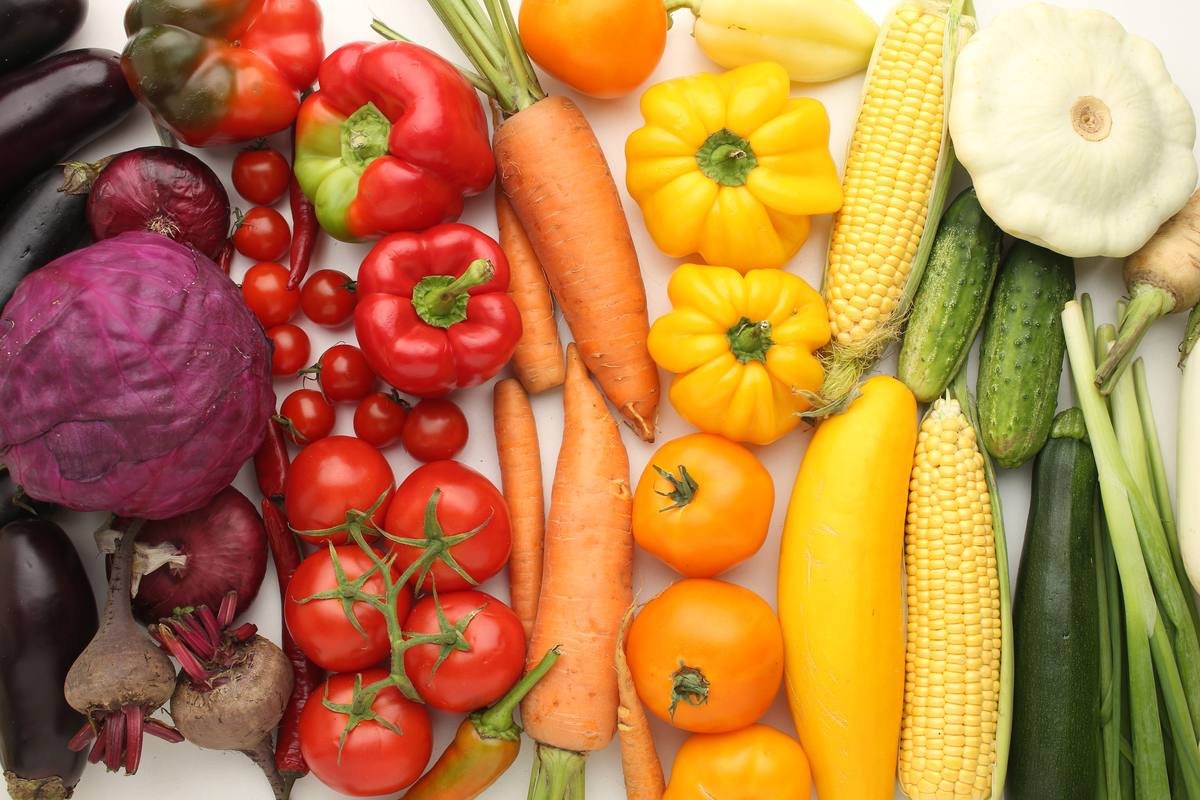 Colorful rainbow vegetables for plant diversity and gut health