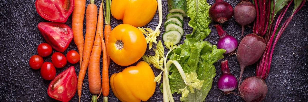 Fresh colorful vegetables and healthy foods for metabolic nutrition