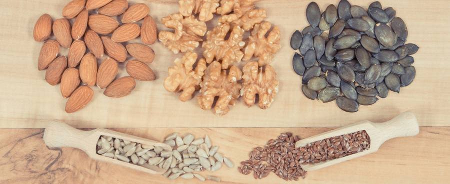 Nuts and seeds rich in magnesium and zinc for hearing health