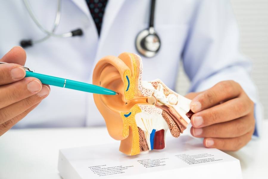 Senior man covering ears from tinnitus — B12 deficiency is a correctable cause